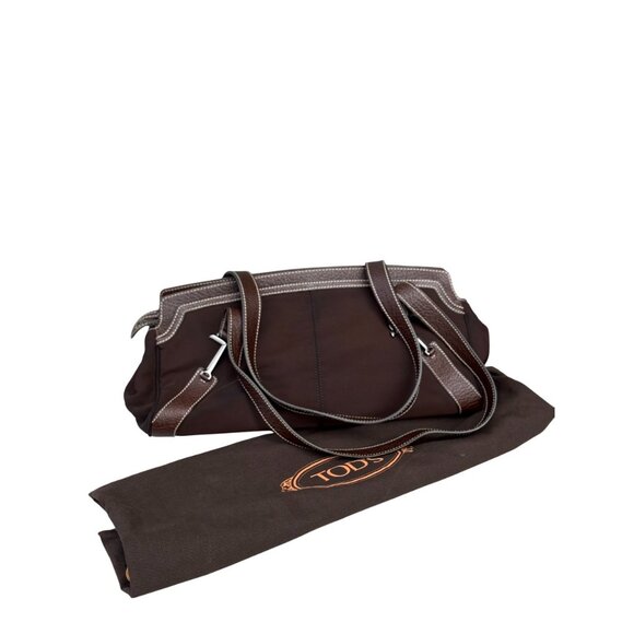 Tod's brown leather trimmed shoulder bag - Picture 3 of 16